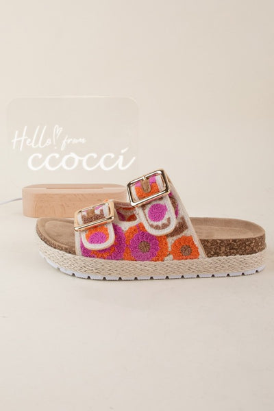 Pink Flower Crochet Sandals – Delaney Rose Boutique display picture 1