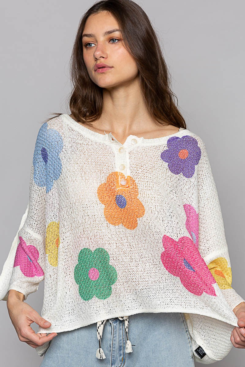 Oversized Floral Spring Sweater