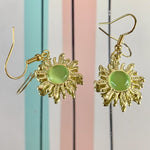 Green Sun Earrings