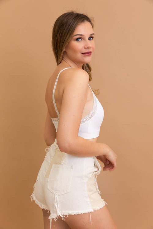 White Lace Trim Bralette