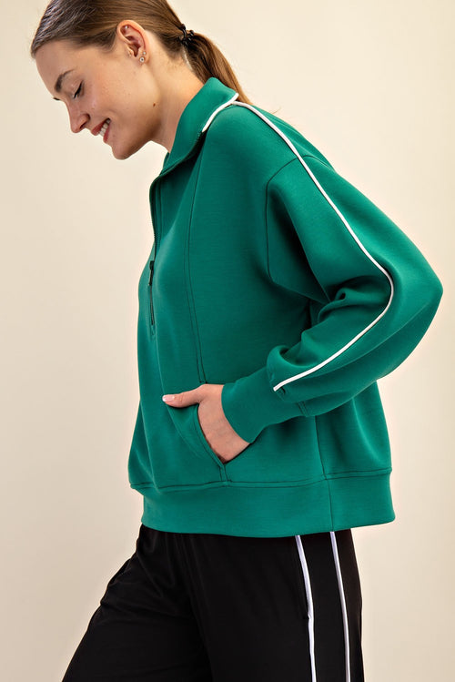 Curvy Emerald Quarter Zip
