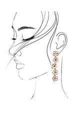 Rhinestone Drop Flower Earrings