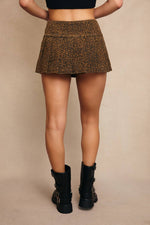 Leopard Denim Skort