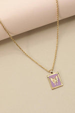 Lilac Butterfly Gold Necklace