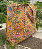 Gold Botanical Tote Bag