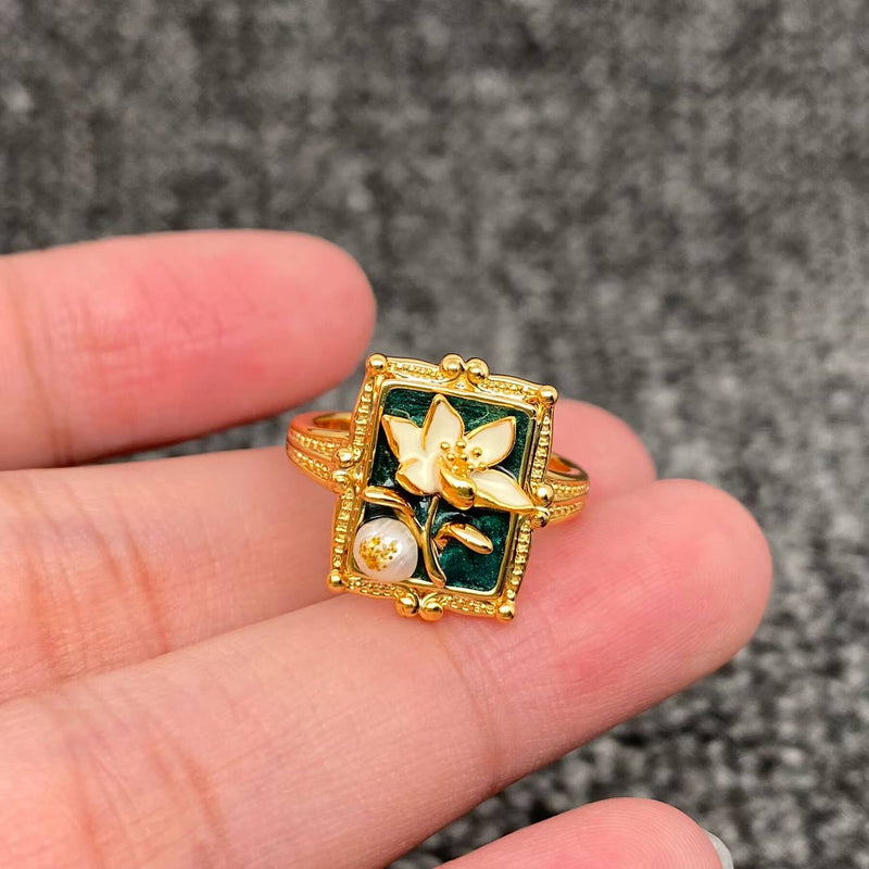 Vintage Oil Painting Ring