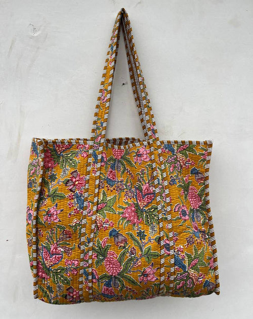 Gold Botanical Tote Bag