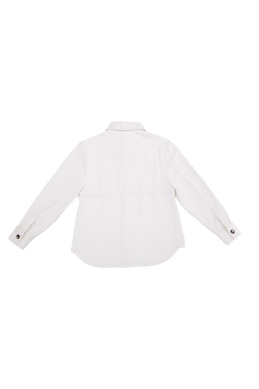 White Denim Shacket