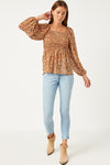 Mocha Puff Sleeve Blouse