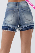 Curvy High Rise Patched Shorts