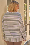 Curvy Striped Soft Sweatshirt