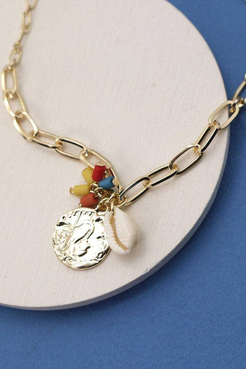 Multi Charm Gold Necklace