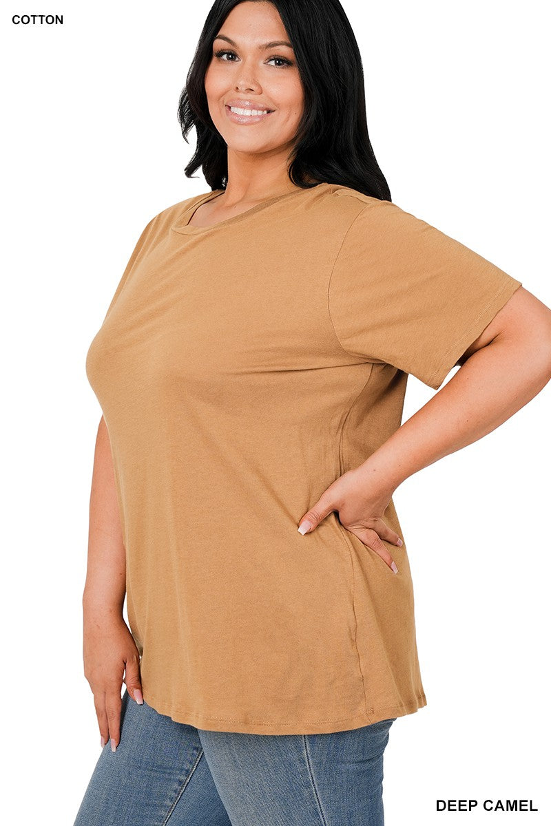 Curvy Round Neck Basic Tee