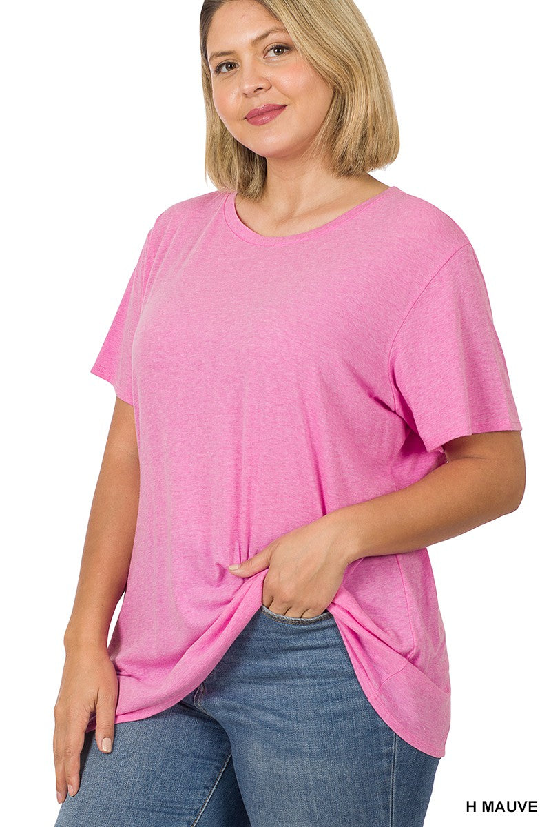 Curvy Round Neck Basic Tee