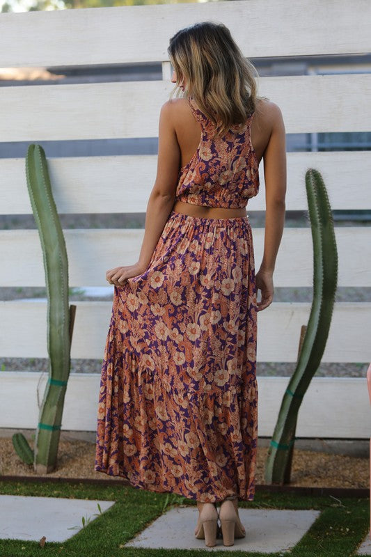 Golden Lilac Maxi Skirt