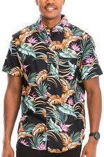 Hawaiian Print Button Down Shirt