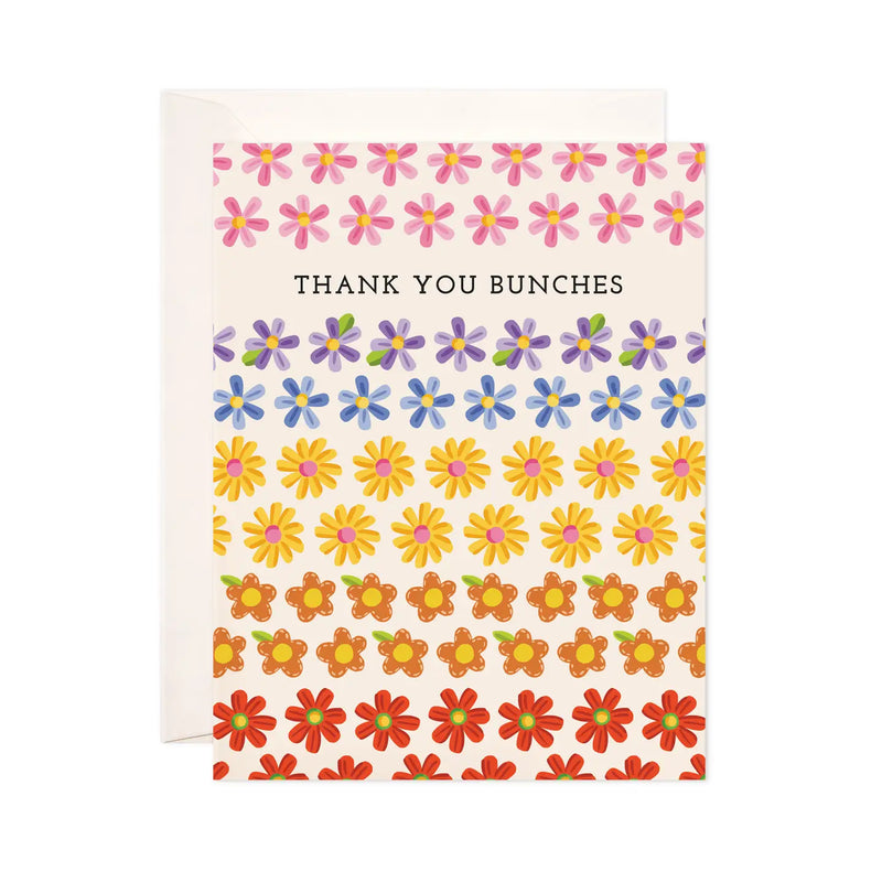 Rainbow Flowers Thank You Card