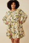 Curvy Floral Ribbon Dress