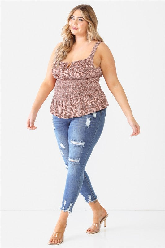 Curvy Tie Detail Ruched Top
