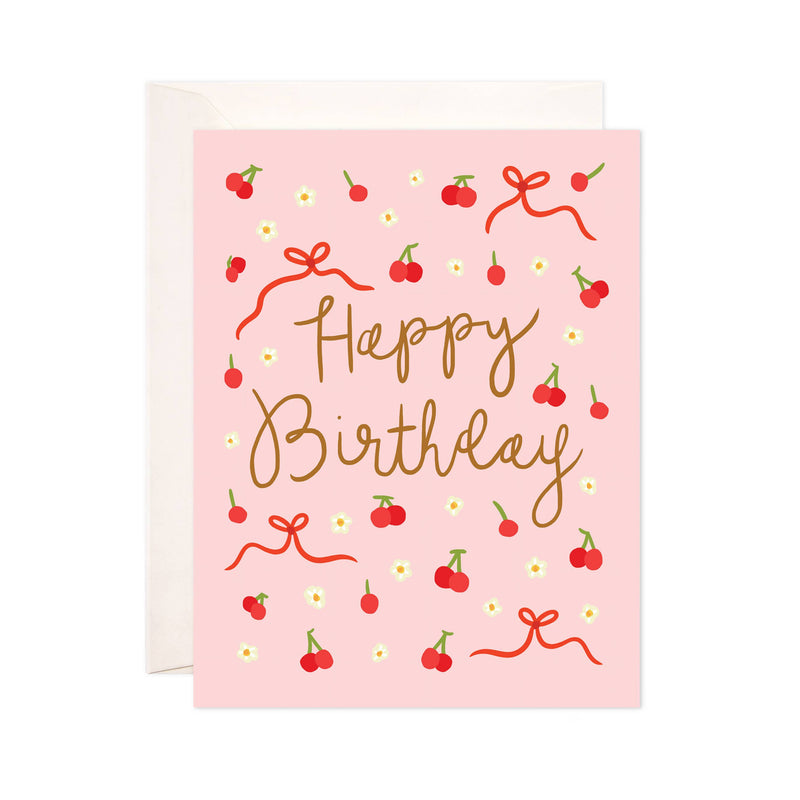 Birthday Cherries Greeting Card