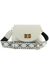 Bamboo Twist Lock Flap Crossbody Bag