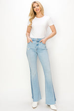 HIGH RISE BOOT CUT W/COLOR PANEL DETAIL JEANS