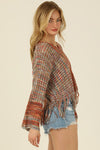 Fringe Knit Pullover Sweater