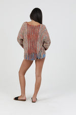 Fringe Knit Pullover Sweater