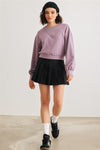 Purple Cropped Crewneck Sweater