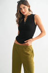 Black Henley Tank