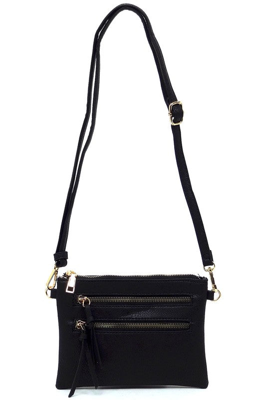 Fashion Multi Zipper Clutch Crossbody Bag