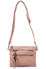 Fashion Multi Zipper Clutch Crossbody Bag