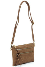 Fashion Multi Zipper Clutch Crossbody Bag