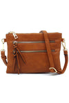 Fashion Multi Zipper Clutch Crossbody Bag