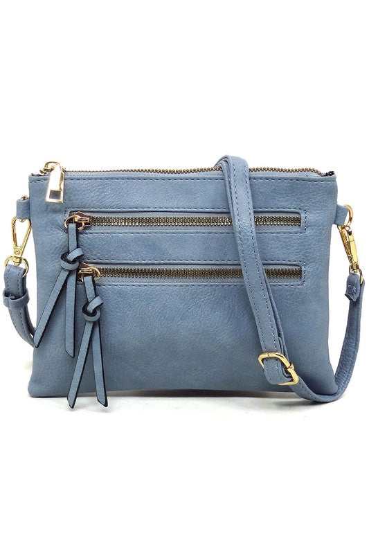 Fashion Multi Zipper Clutch Crossbody Bag