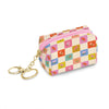 Checkerboard Blooms Key Chain Pouch