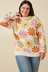 Curvy Retro Daisy Sweater