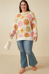 Curvy Retro Daisy Sweater