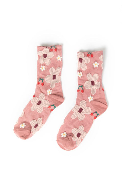 Cherry Floral Socks