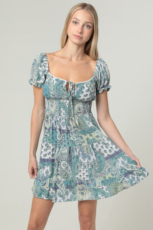 Paisley Aqua Dress
