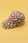 Brown Floral Baseball Cap