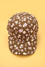 Brown Floral Baseball Cap