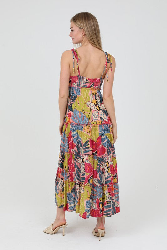Tropical Tiered Maxi Dress
