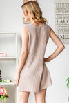 Mauve Pink Ribbed Romper (Plus Sizes Available)