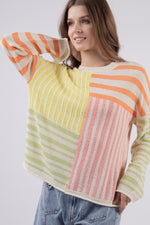 Curvy Multi Striped Sweater