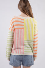 Curvy Multi Striped Sweater