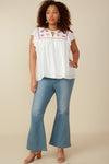 Curvy Embroidered Lace Blouse