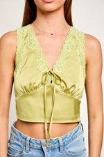 Kiwi Satin Lace Top