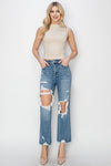 Curvy High Rise Crop Straight Jeans