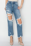 Curvy High Rise Crop Straight Jeans